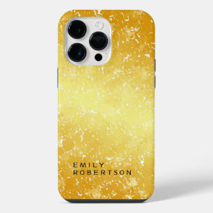 Funda Para iPhone 14 Pro Max Agregar nombre moderno minimalista color oro