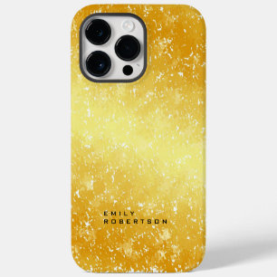 Funda Para iPhone 14 Pro Max Agregar nombre moderno minimalista color oro