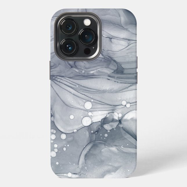 Funda Para iPhone Agua Gris Abstracta (Reverso )