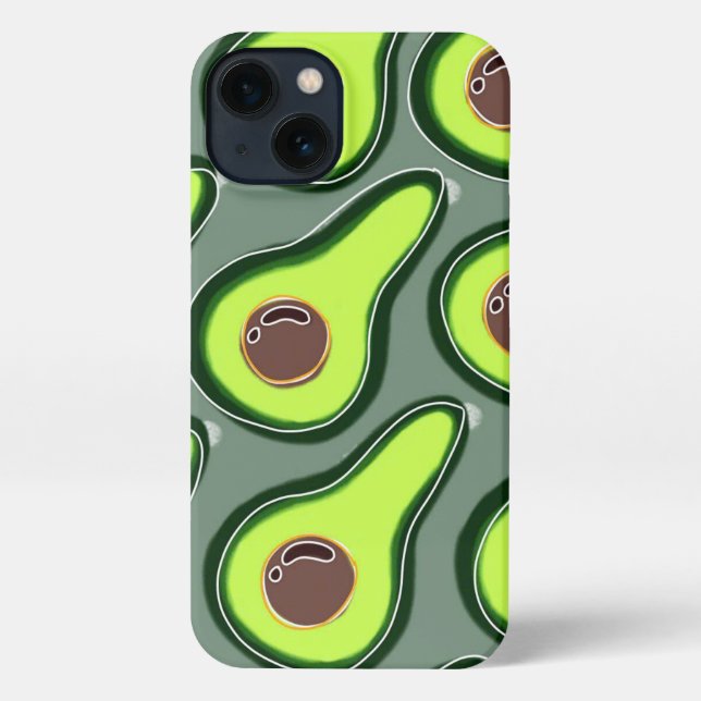 Funda Para iPhone 🥑 Aguacate Pop Art - Patrón Fresco y Divertido 🥑 (Reverso )