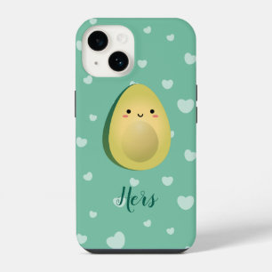 Funda Para iPhone 14 Aguacates De Pareja Divertidos Cute Avocuddle