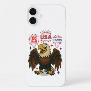 Funda Para iPhone 16 Plus Águila calva con fuegos artificiales - Estados Uni