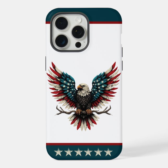 Funda Para iPhone Águila calva norteamericana/estadounidense patriót (Reverso )