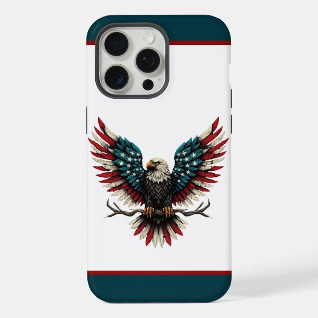 Funda Para iPhone Águila calva norteamericana/estadounidense patriót (Reverso )