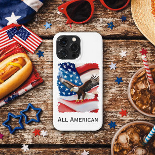 Funda Para iPhone 13 Pro Águila Calva y Bandera de EE. UU. 4 de Julio