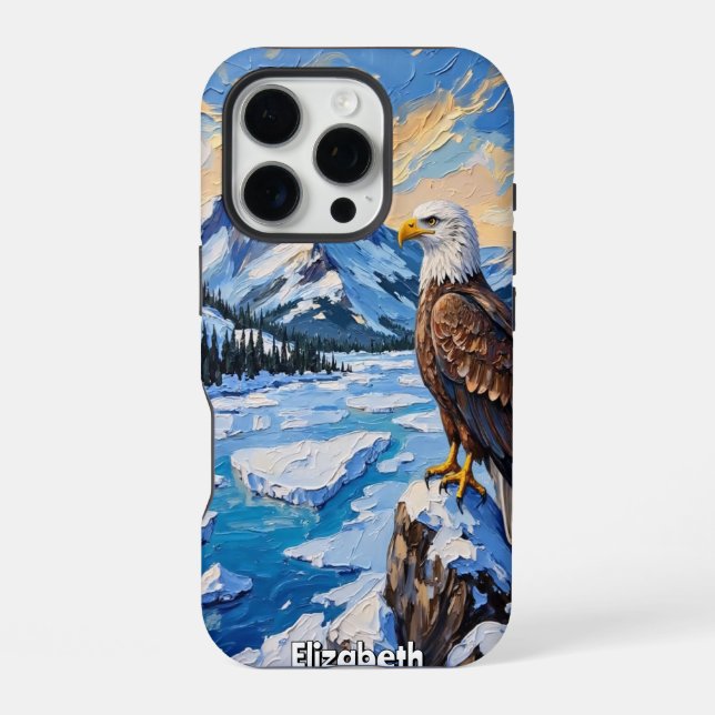 Funda Para iPhone Águila Centinela, Majestad Congelada (Reverso )