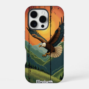 Funda Para iPhone 16 Pro Águila en llamas, Majestad del atardecer