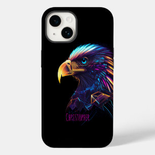 Funda Para iPhone 14 Águila Neon Futurista Negra