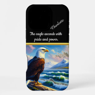 Funda Para iPhone 16 Pro Max Águila por encima de las vibrantes olas al amanece