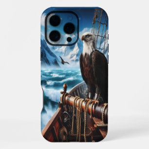 Funda Para iPhone 16 Pro Max Águila por encima de un barco en el Ártico