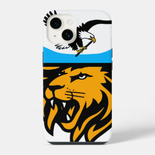 Funda Para iPhone 14 Águila y León Modernos con Diseño de Media Luna