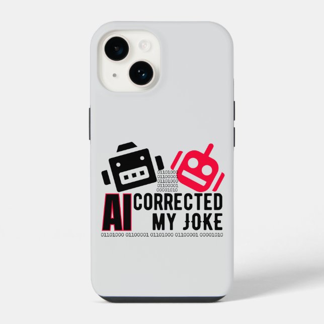 Funda Para iPhone AI corrigió mi Chiste. w L Gray (Reverso )