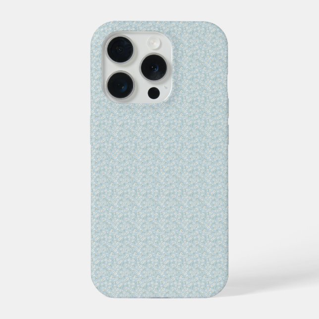 Funda Para iPhone Airy Chamomile & Sky Blue Wildflower Meadow (Reverso )