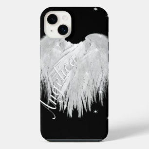 Funda Para iPhone 14 Plus ALAS DE ÁNGEL Corazón Noche Estrellada Negra