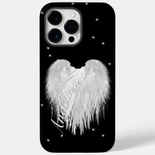 Funda Para iPhone 14 Pro Max Alas de Ángel Corazón Noche Estrellada Negra