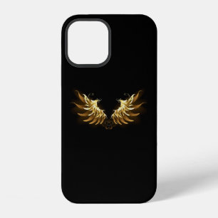 Funda Para iPhone 12 Alas de ángel doradas sobre fondo negro