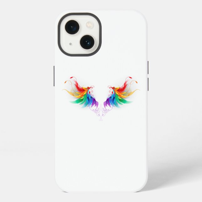 Funda Para iPhone Alas de Arcoíris Esponjosas (Reverso )
