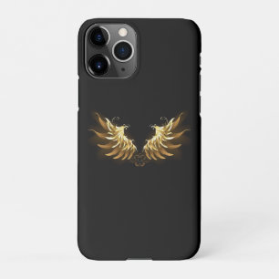 Funda Para iPhone 11Pro Alas del Ángel de Oro sobre fondo negro