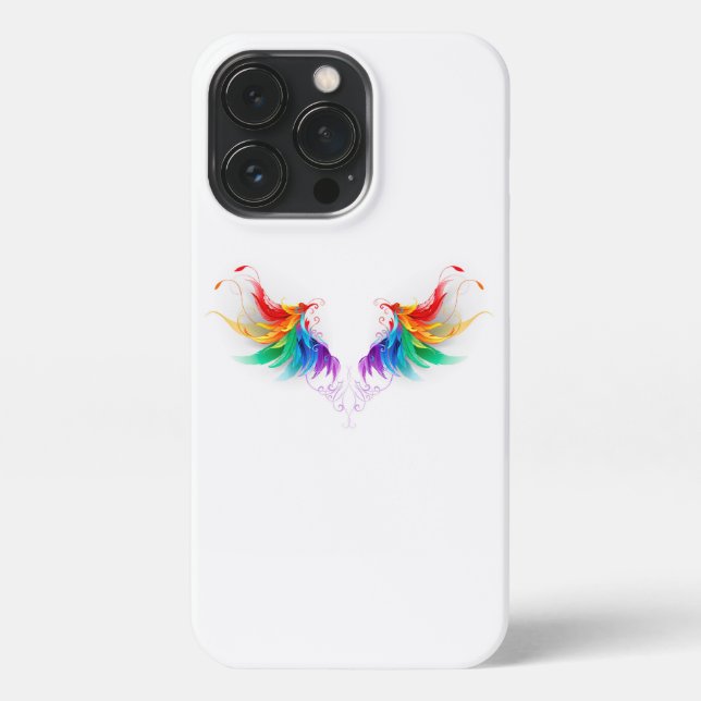 Funda Para iPhone Alas del arco iris fluidas (Reverso)
