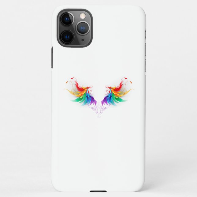 Funda Para iPhone Alas del arco iris fluidas (Reverso)