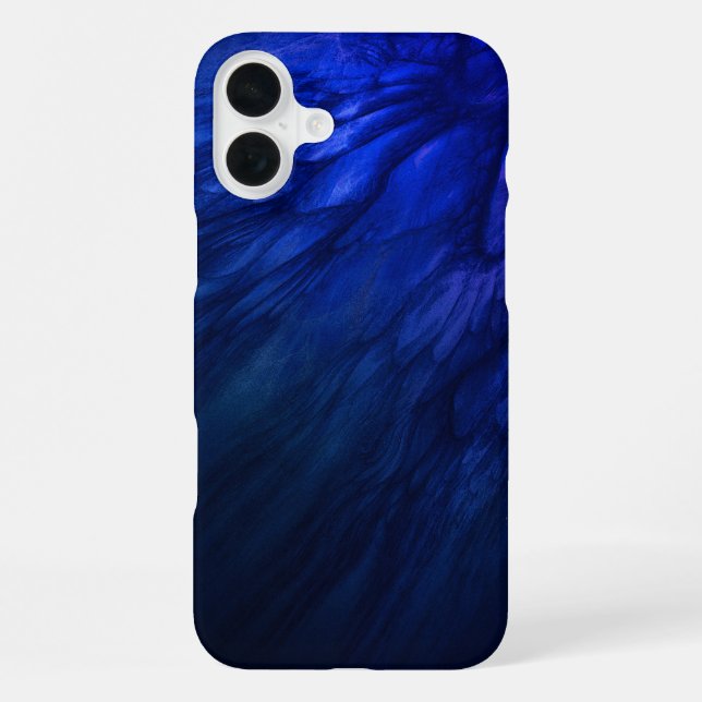 Funda Para iPhone Alas místicas con plumas de azul profundo (Reverso )