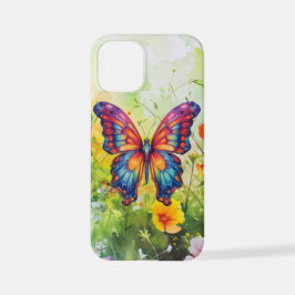 Funda Para iPhone 12 Mini Alas Naranjas azules de mariposa