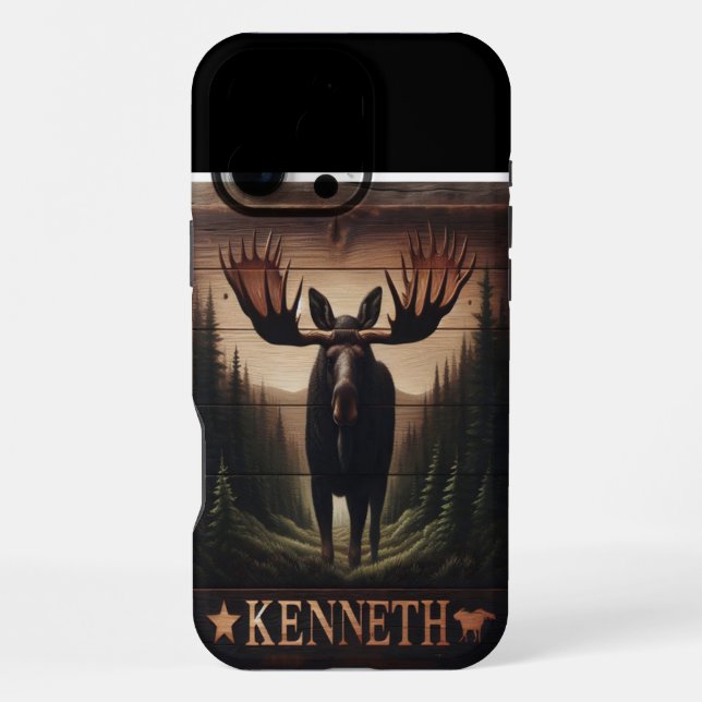 Funda Para iPhone Alce del bosque de Kenneth (Reverso )