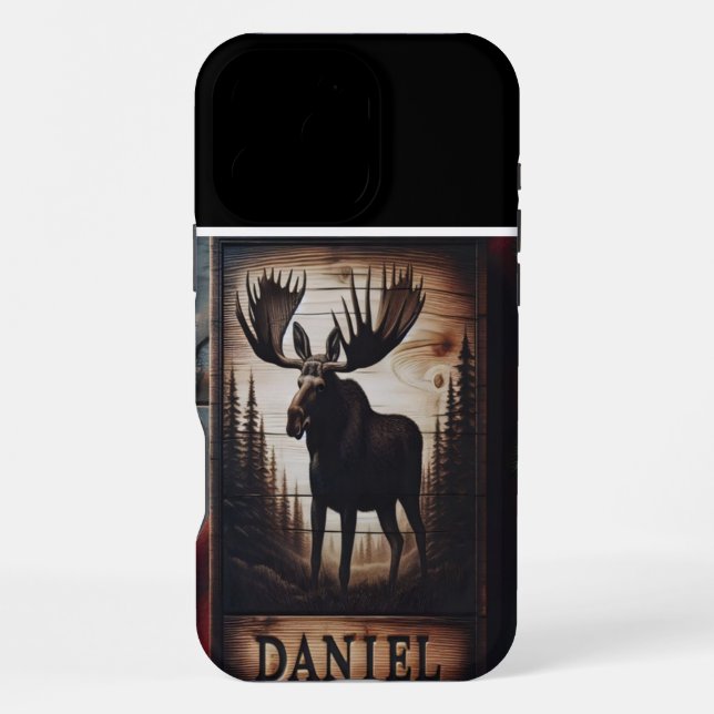 Funda Para iPhone Alce En El Bosque (Reverso )