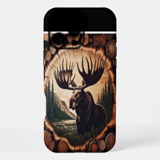 Funda Para iPhone Alce En El Bosque (Reverso )