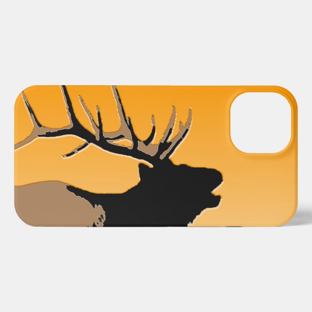 Funda Para iPhone Alce toro al atardecer original de la vida silvest (Reverso Horizontal)