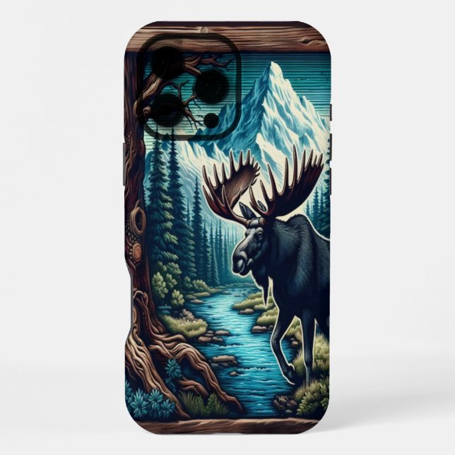 Funda Para iPhone Alce Toro Junto Al Arroyo (Reverso )