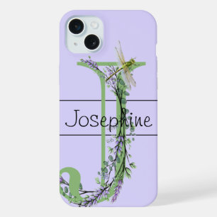 Alfabeto monograma J Lavender Eucalyptus Dragonfly