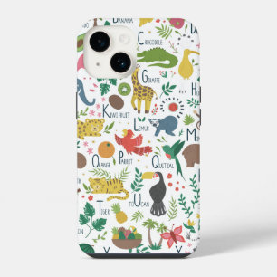 Funda Para iPhone 14 Alfabeto Tropical para Niños