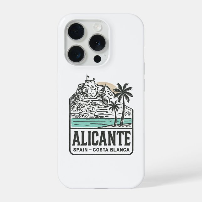 Funda Para iPhone Alicante Sketch Santa Bárbara Castle Costa Blanca  (Reverso )