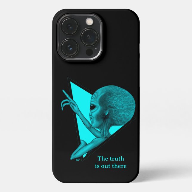 Funda Para iPhone Alienígena Gris, la verdad está ahí fuera (Reverso)