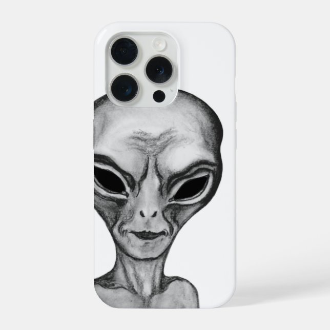 Funda Para iPhone Alienígena Gris , Quiero creer (Reverso )