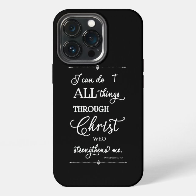 Funda Para iPhone All Things Through Christ - Philippians 4:13  (Reverso )