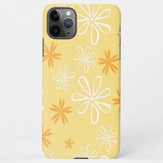Funda Para iPhone almohada floral blanca y marrón (Reverso)