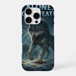 Funda Para iPhone 16 Pro Alone, Not Defeated | Motivational Wolf Art