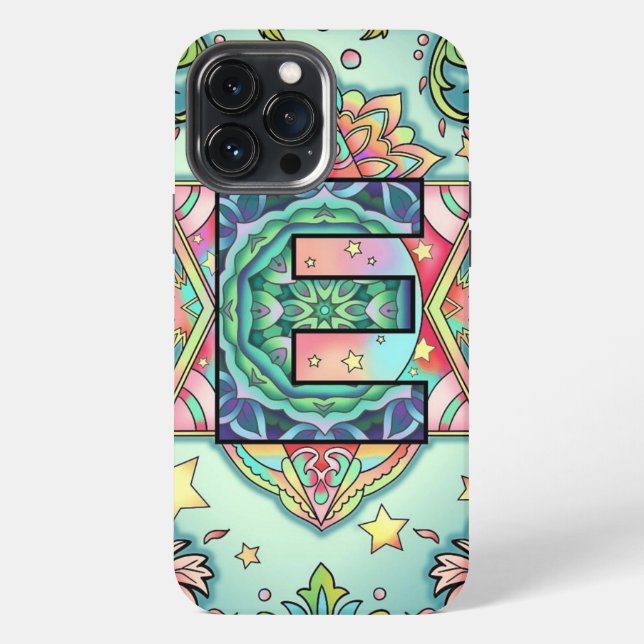 Funda Para iPhone Alphabet E mandala (Reverso )