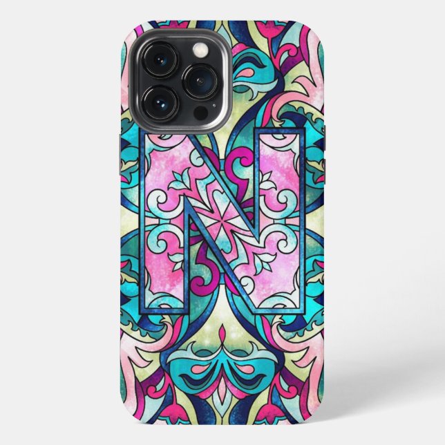 Funda Para iPhone Alphabet N mandala (Reverso )