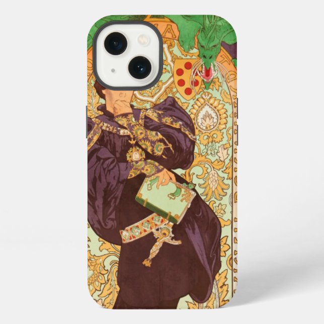 Funda Para iPhone Alphonse Mucha Prince y Dragon (Reverso )