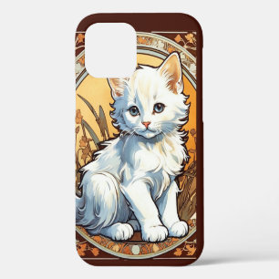 Funda Para iPhone 12 Alphonse Mucha Style Cat