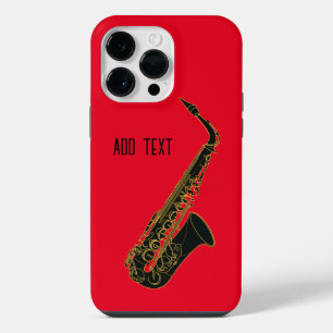 Funda Para iPhone 14 Pro Max Alto Saxofón en Red Personalizable