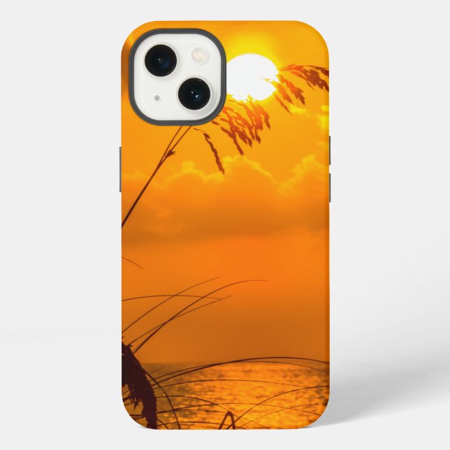 Funda Para iPhone Amanecer a través del césped (Reverso )