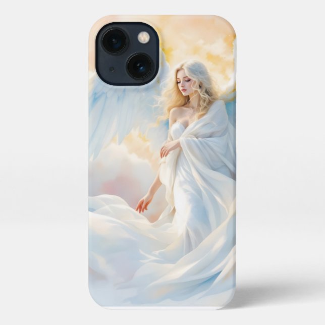 Funda Para iPhone Amanecer celeste - Ángel de la paz y la luz (Reverso )