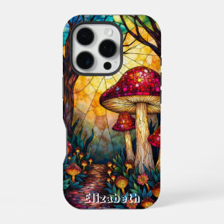 Funda Para iPhone 16 Pro Amanita Muscaria Selva de Vidrio Manchado
