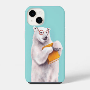 Funda Para iPhone 14 Amante de libros de oso polar friki