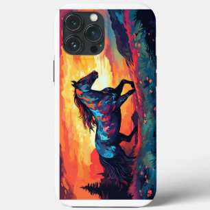 Funda Para iPhone 13 Pro Max Amantes Del Caballo En Campo Resumen De Amantes De