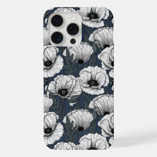 Amapolas blancas sobre azul marino